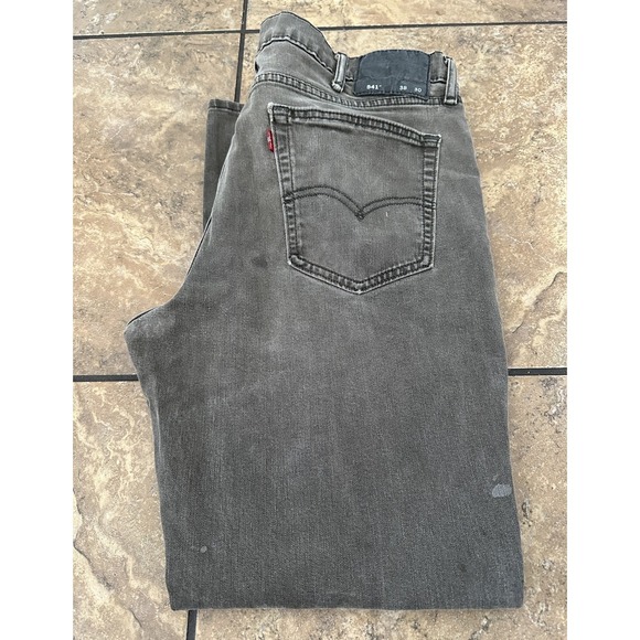 Levis 541 Jeans Mens 38x30 Gray  Straight Stretch Blemish On Jeans Fit 38X27 - Picture 1 of 9